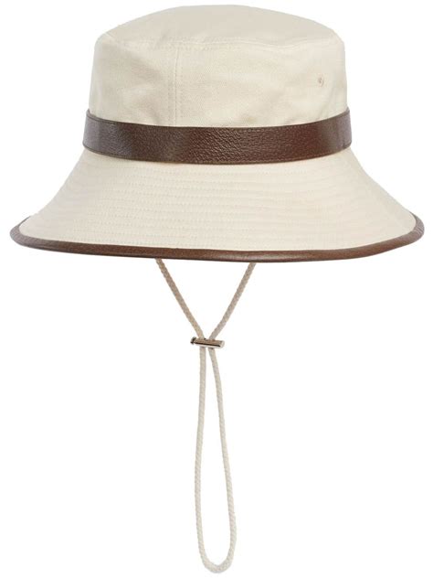 gucci bucket hat with straps|GUCCI Cotton bucket hat with chin strap .